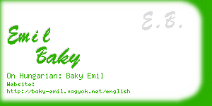 emil baky business card